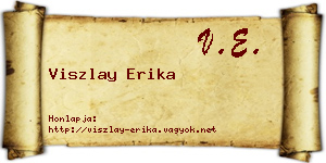 Viszlay Erika névjegykártya